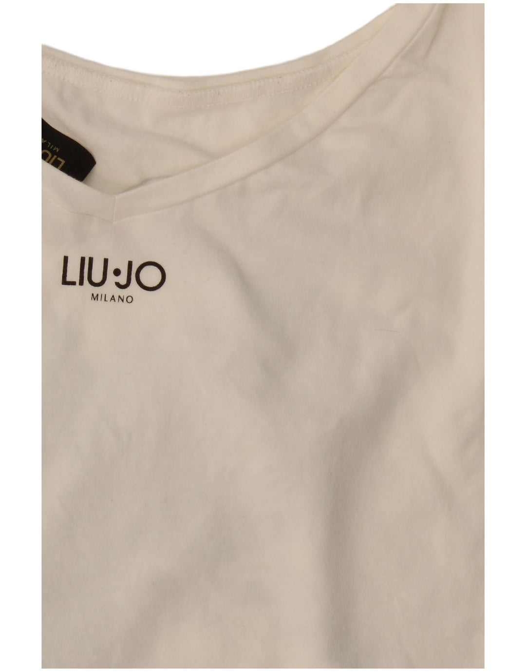 Camiseta feminina Liu Jo com estampa gráfica UK 14 médio branco