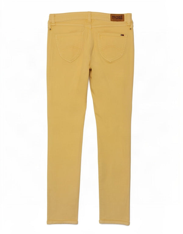 Calça casual slim feminina Tommy Hilfiger W29 L27 algodão amarelo