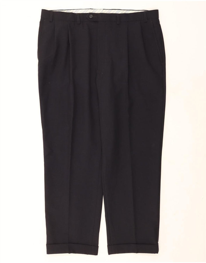 Calça masculina Marks & Spencer Pegged Suit W40 L29 Poliéster azul marinho
