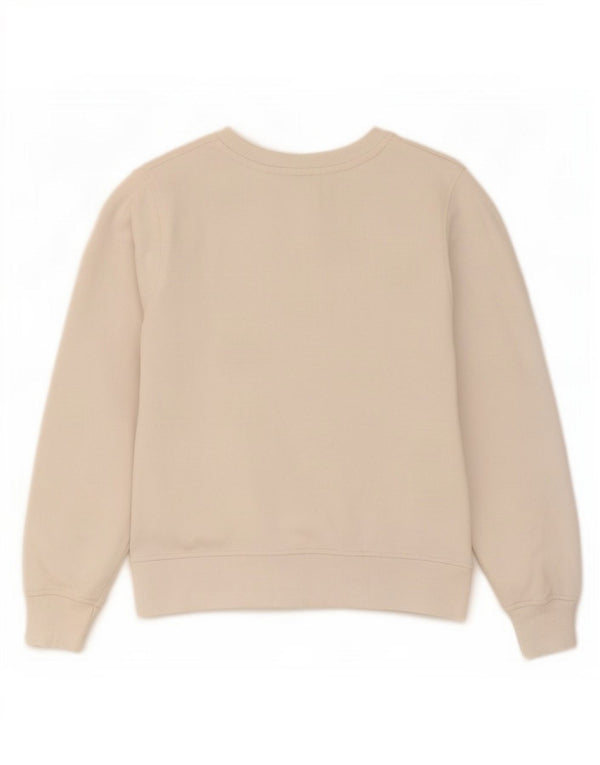Russell Athletic feminino moletom gráfico jumper UK 14 médio off white