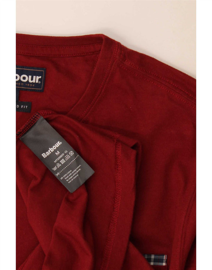 Camiseta masculina Barbour Tailored Fit Top médio algodão Borgonha