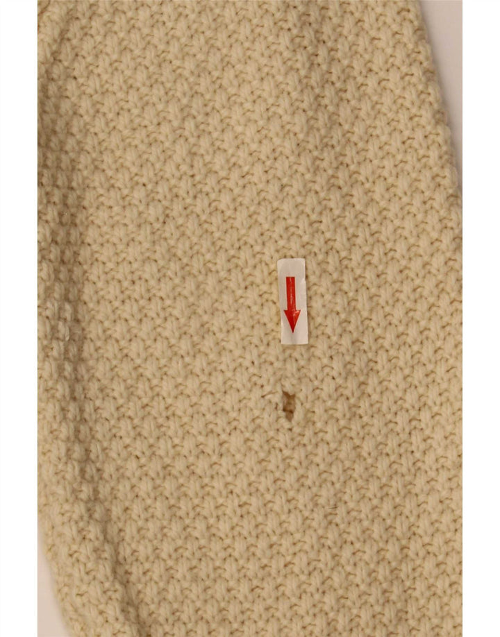 Suéter masculino Marks & Spencer com gola redonda, grande lã de cordeiro bege