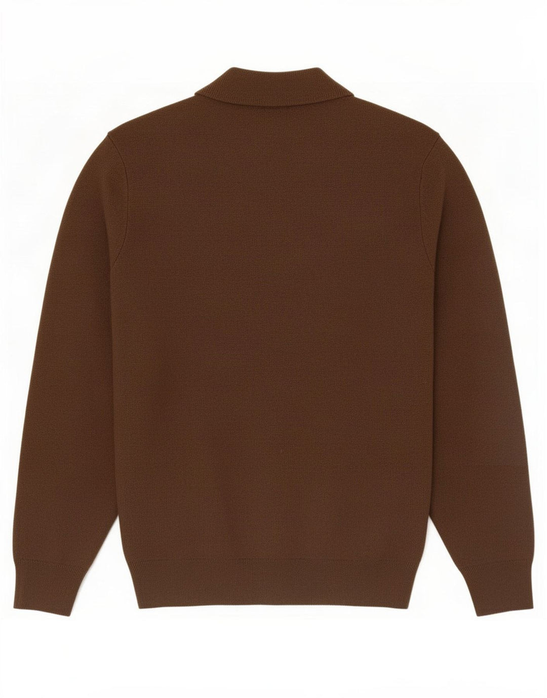 Suéter masculino Zara com zíper e gola alta de algodão marrom médio