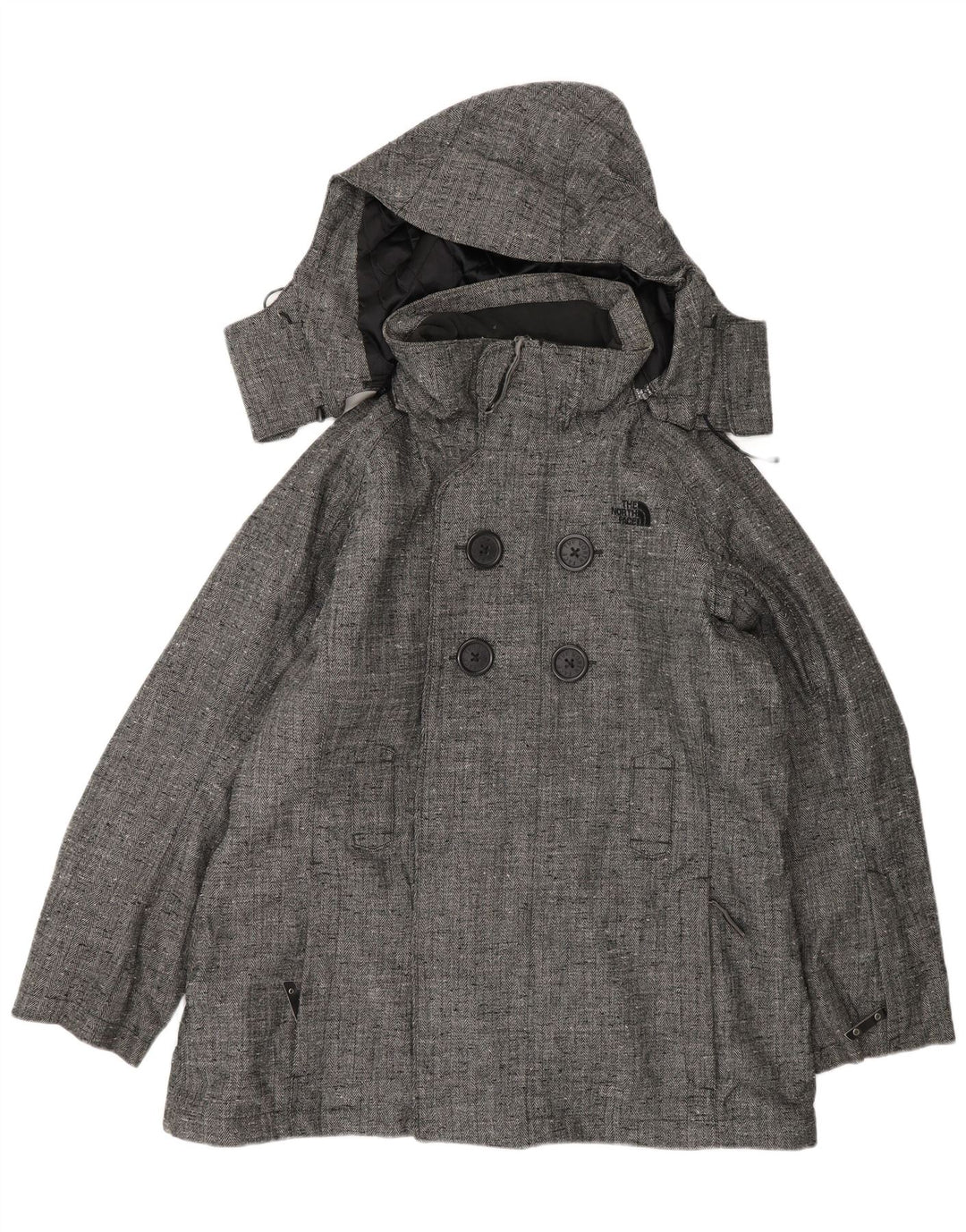 Jaqueta bomber feminina com capuz The North Face UK 16 grande espinha de peixe cinza