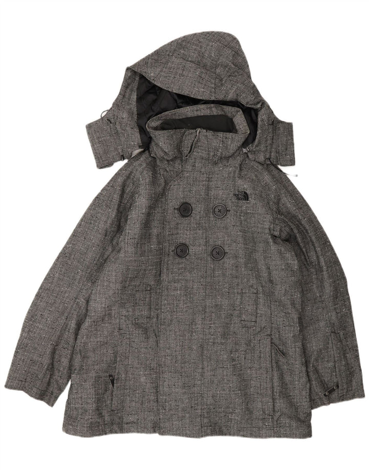 Jaqueta bomber feminina com capuz The North Face UK 16 grande espinha de peixe cinza