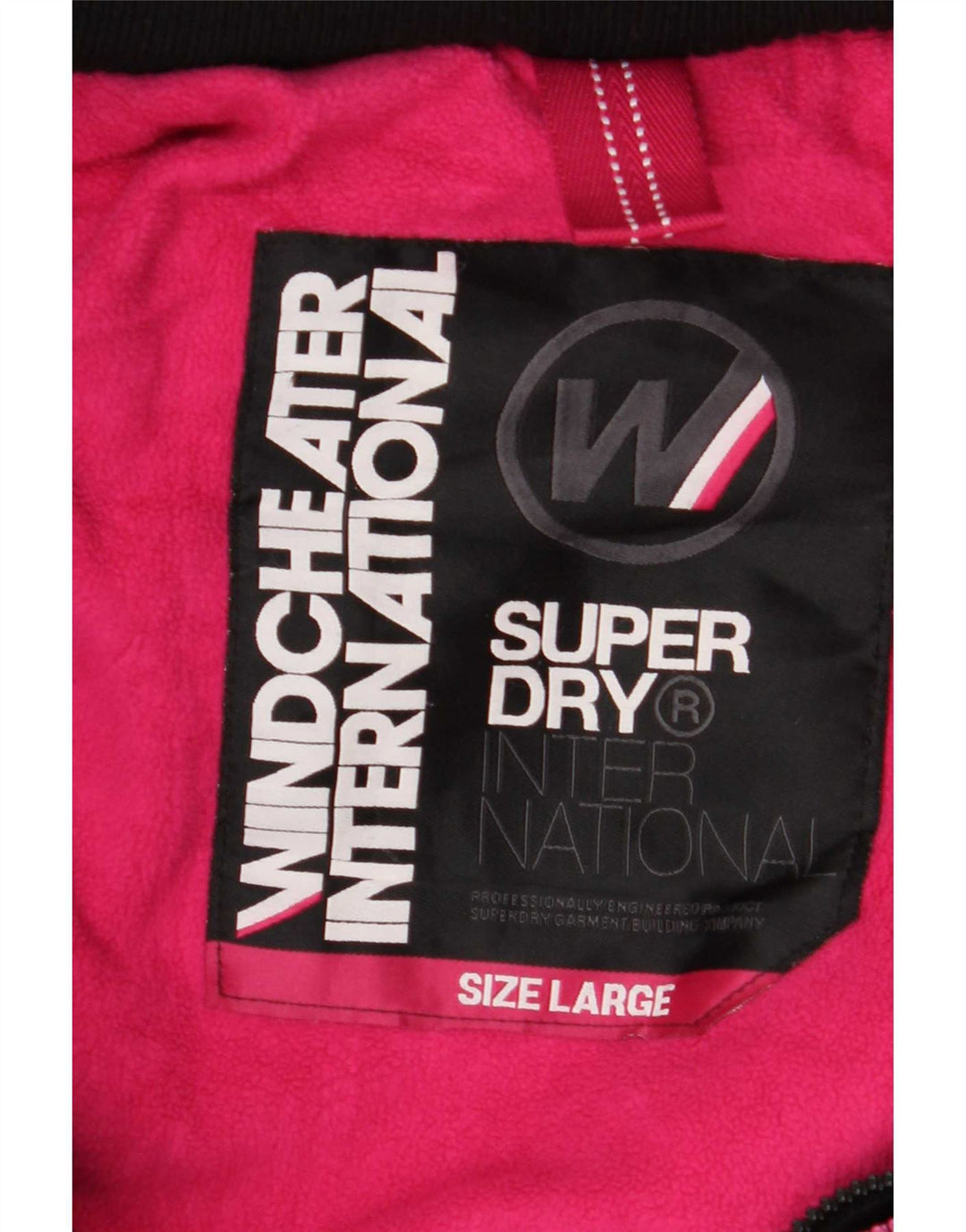 Jaqueta corta-vento feminina Superdry Windcheater Graphic UK 16 grande preta