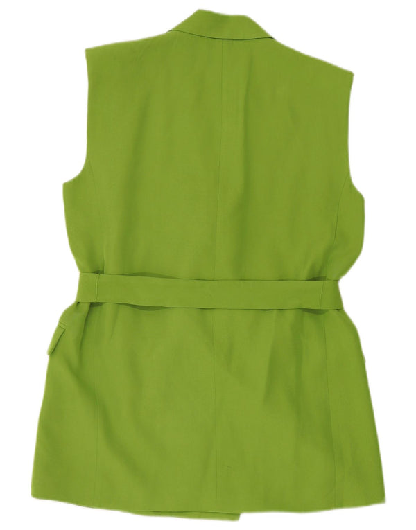Jaqueta blazer feminina sem mangas com peito duplo Zara Reino Unido 14 verde médio