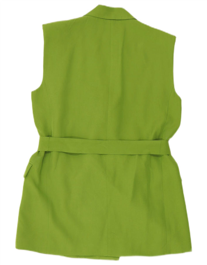 Jaqueta blazer feminina sem mangas com peito duplo Zara Reino Unido 14 verde médio