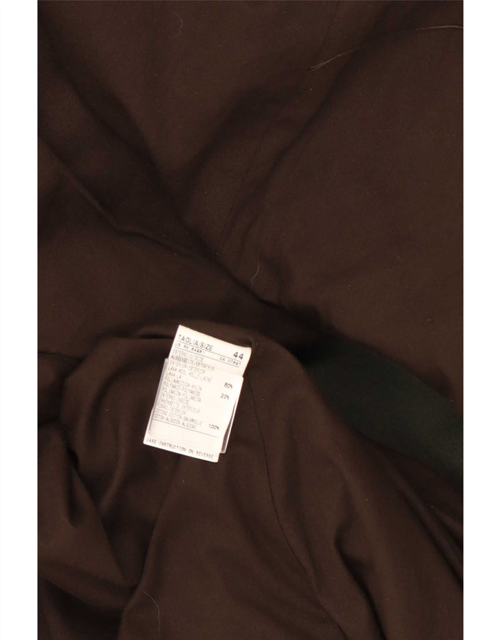 Benetton Womens Military Overcoat IT 44 Medium Green Wool