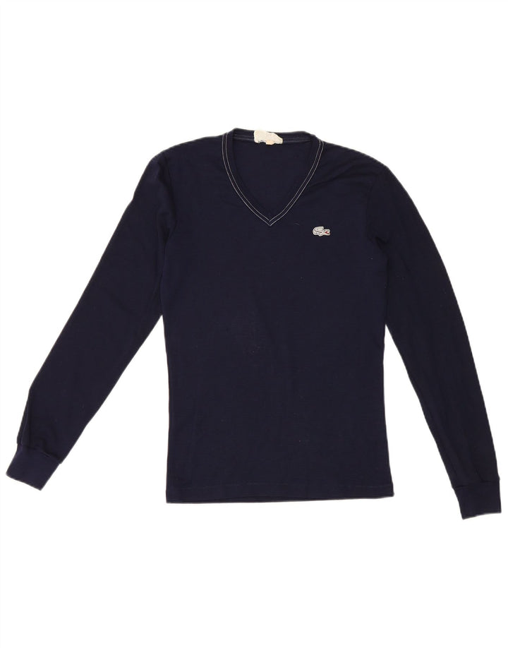 Lacoste Mens Top Manga Longa Tamanho 1 2XS Lã Azul Marinho