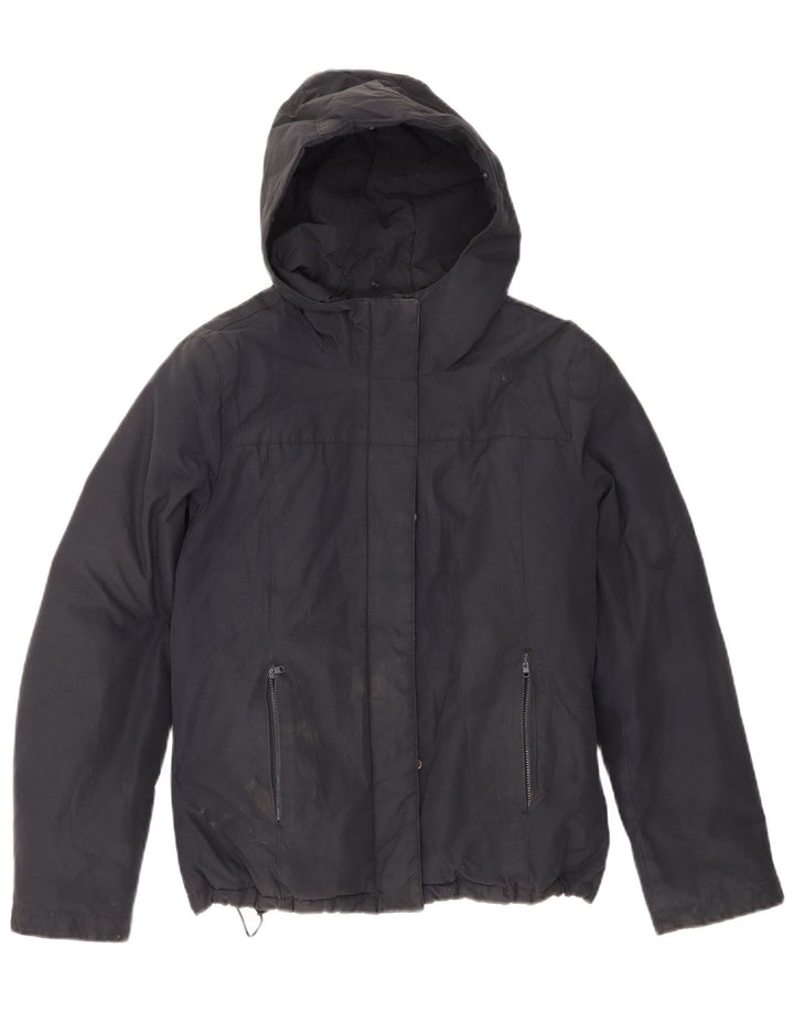 Jaqueta feminina acolchoada com capuz Woolrich Reino Unido 14 algodão azul marinho médio