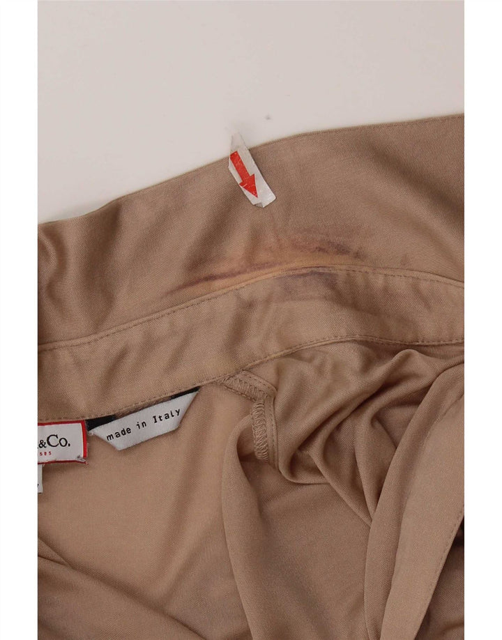 Camisa polo feminina de manga comprida Max & Co. Reino Unido 12 médio bege
