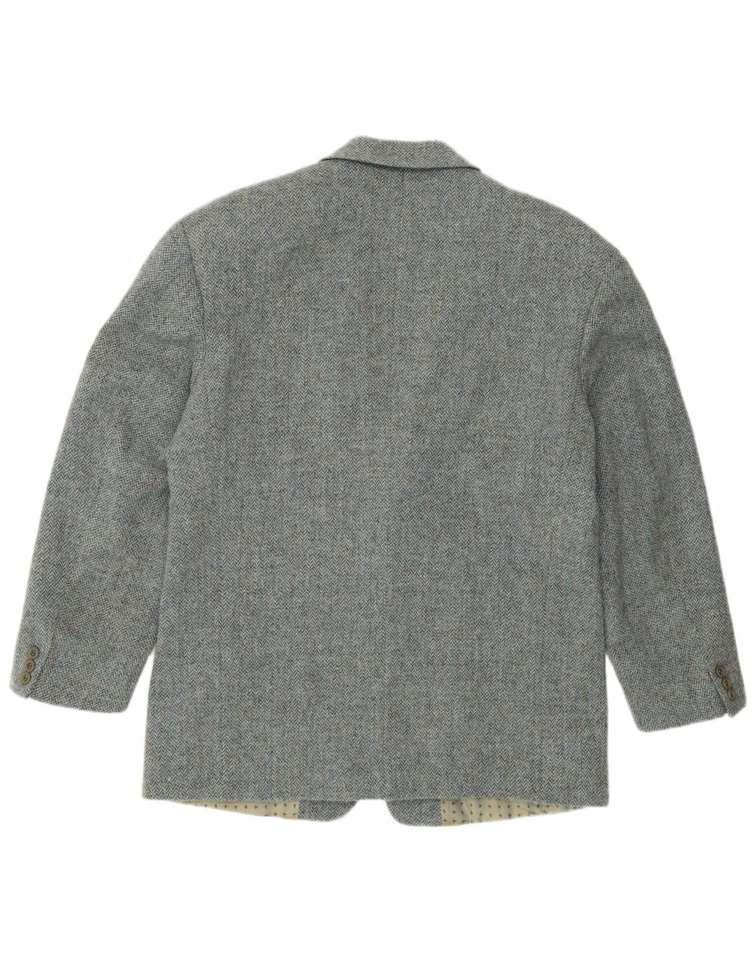 Jaqueta blazer masculina de 2 botões HUGO BOSS IT 52 XL azul espinha de peixe nova lã