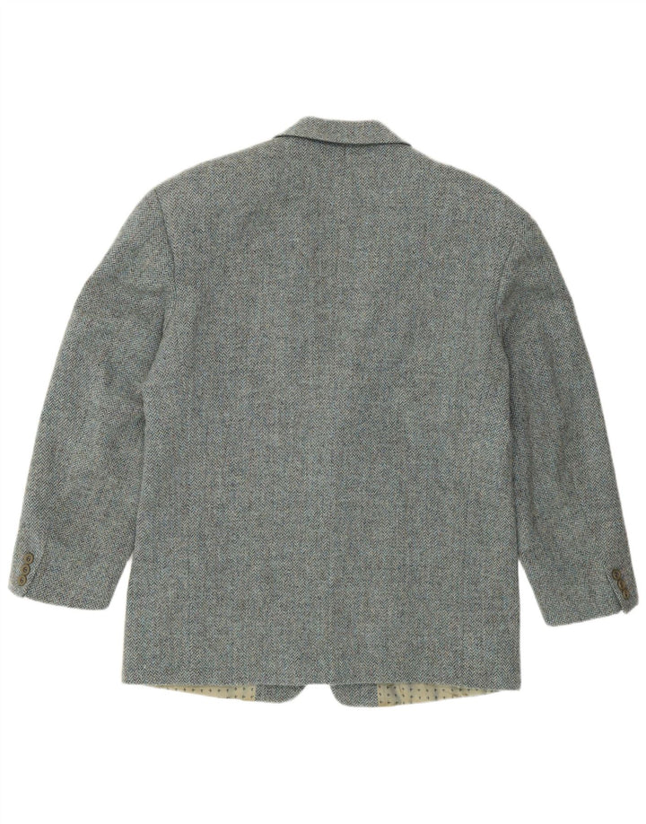 Jaqueta blazer masculina de 2 botões HUGO BOSS IT 52 XL azul espinha de peixe nova lã