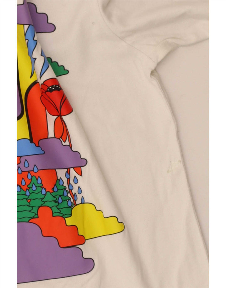 Top gráfico masculino Nike manga comprida pequeno algodão branco