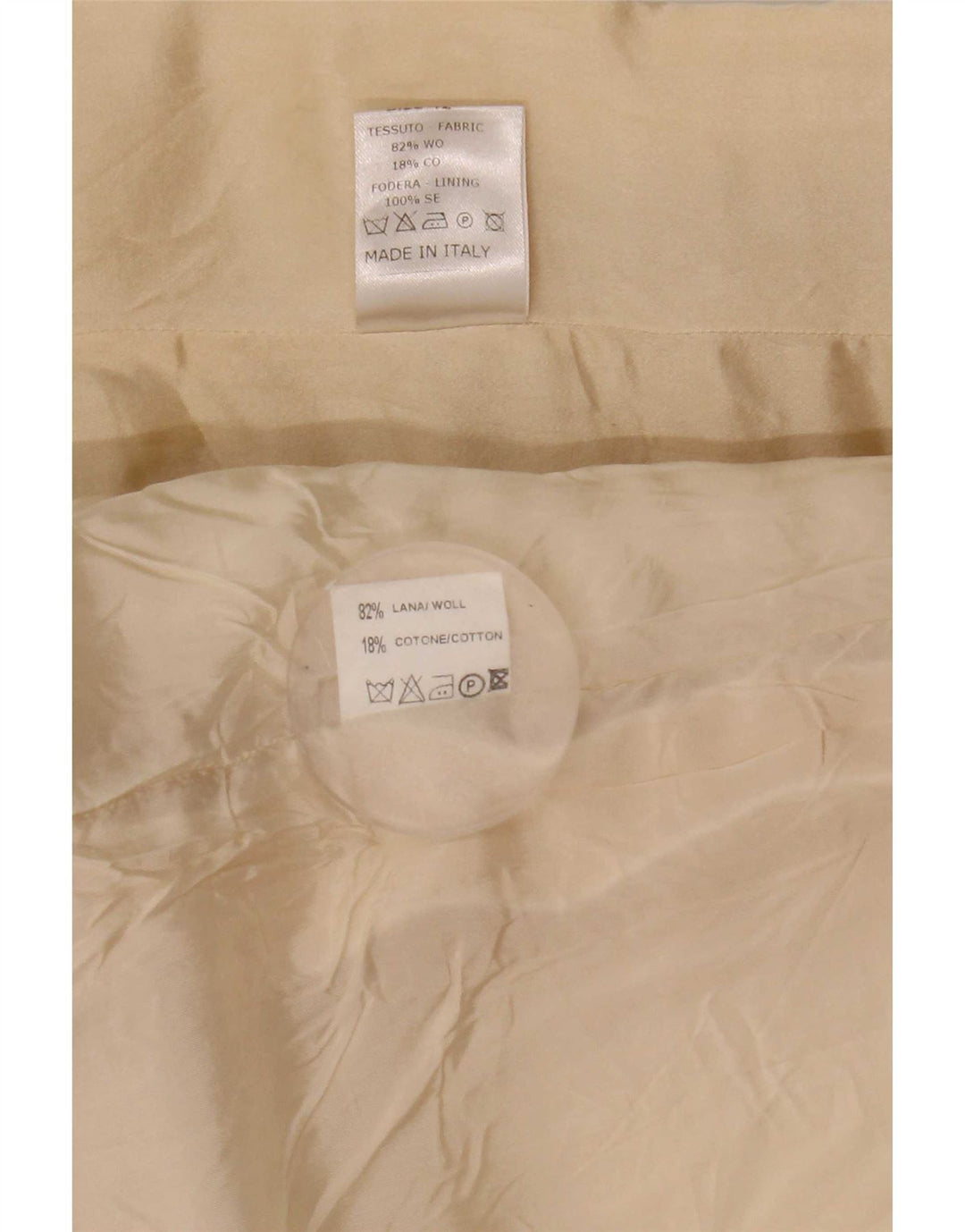 Conjunto de saia feminina Mila Schon de 2 peças IT 42 médio W26 lã bege