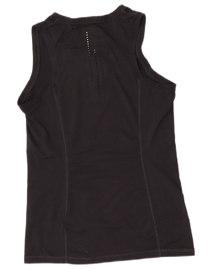 Nike Womens Dri Fit Graphic Vest Top UK 12 Médio Preto Poliéster