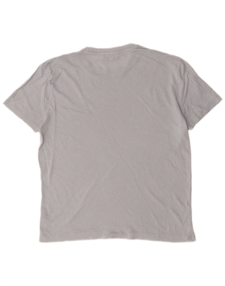Camiseta masculina Zara Top cinza médio algodão