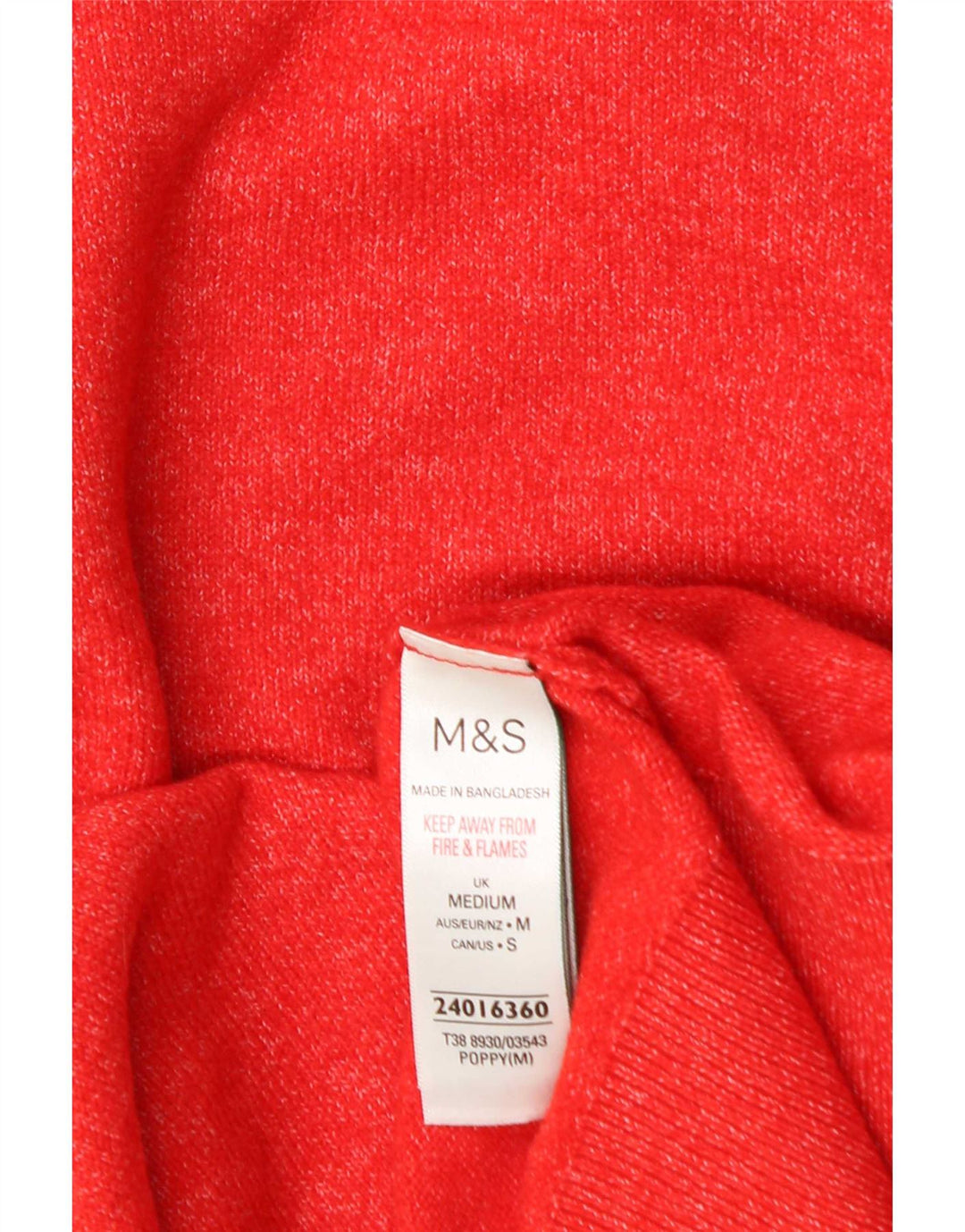 Suéter feminino Marks & Spencer com gola redonda Reino Unido 14 médio laranja
