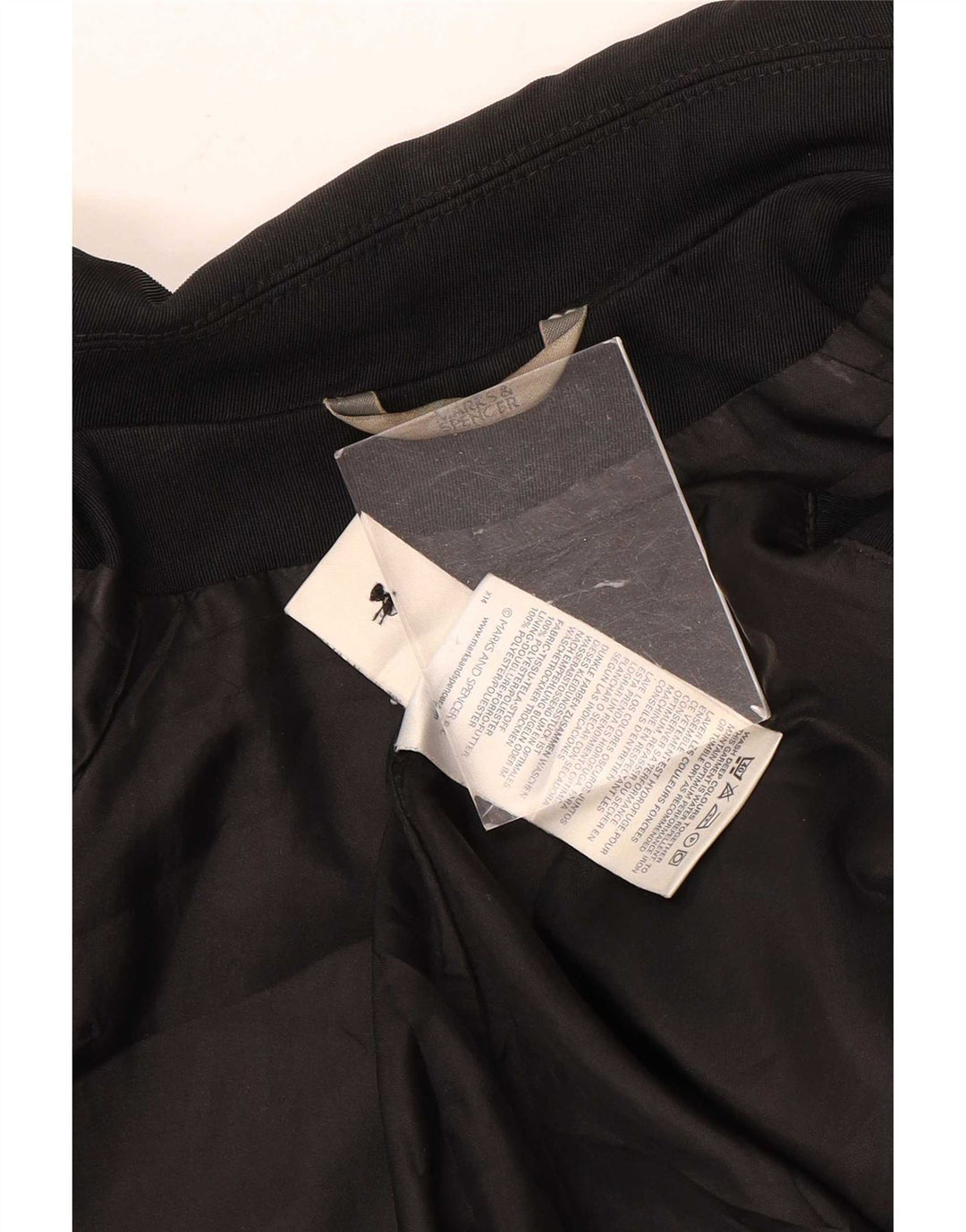Sobretudo feminino Marks & Spencer UK 12 poliéster preto médio