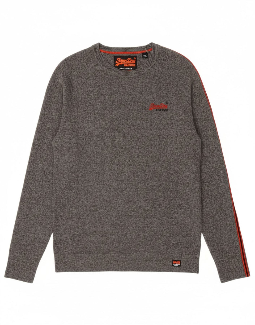 Suéter masculino SUPERDRY com gola redonda e algodão manchado cinza pequeno