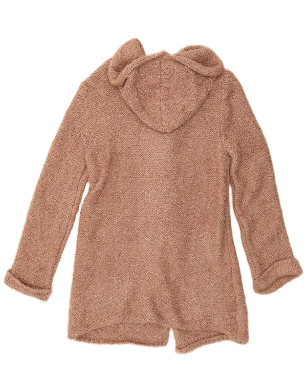 Zara Suéter cardigã feminino com capuz e palangre 13-14 anos marrom manchado
