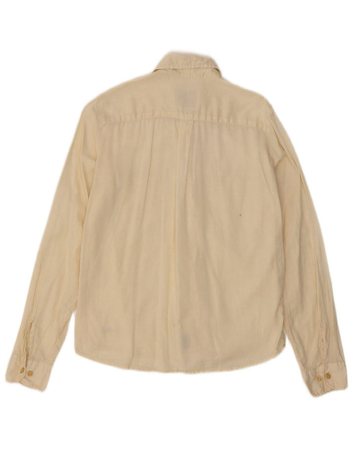 Camisa feminina Murphy & Nye Reino Unido 16 grande algodão bege