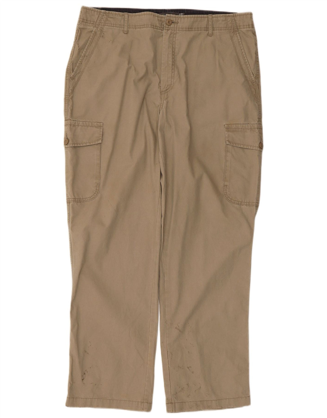 Calça cargo reta masculina Marks & Spencer W38 L31 algodão bege
