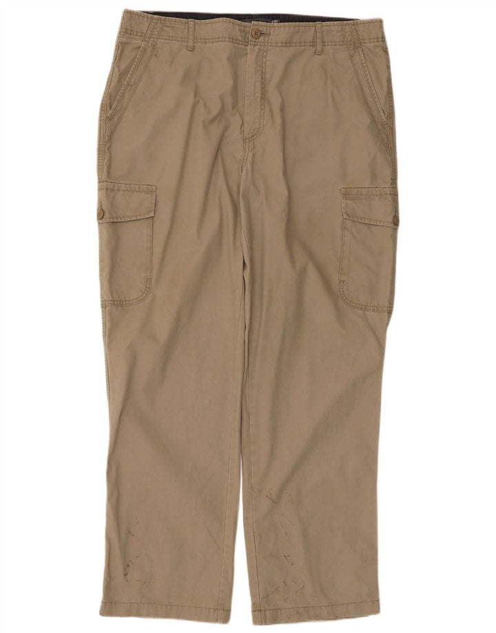 Calça cargo reta masculina Marks & Spencer W38 L31 algodão bege