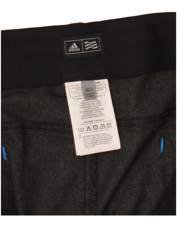 Calça casual reta masculina Adidas W38 L34 poliéster cinza
