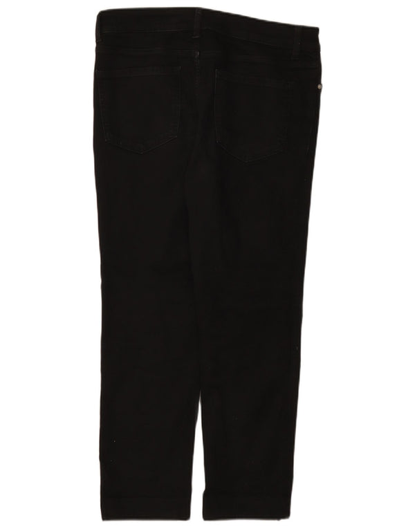 Calça jeans feminina Marks & Spencer The Sienna UK 12 médio W32 L25 preto