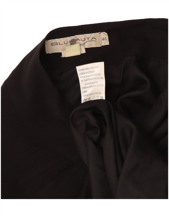 Blunauta Mini Saia Feminina IT 46 Grande W36 Seda Preta