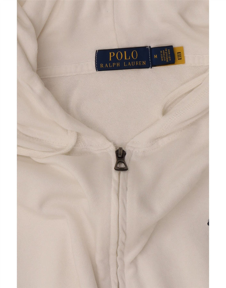 Suéter masculino Polo Ralph Lauren com capuz e zíper médio branco