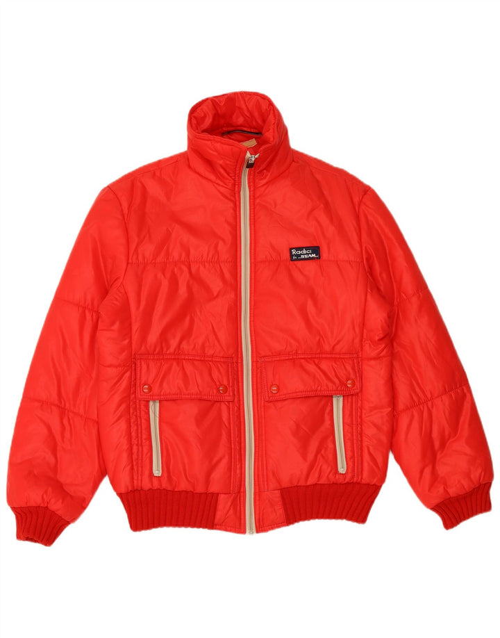 Jaqueta masculina acolchoada com capuz RADICI IT 48 poliamida vermelha média
