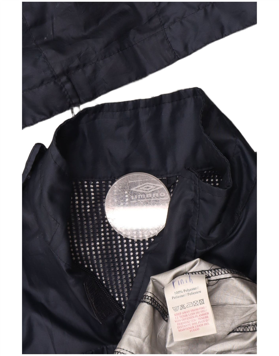 Jaqueta de chuva com capuz para meninos UMBRO 7-8 anos azul marinho poliéster