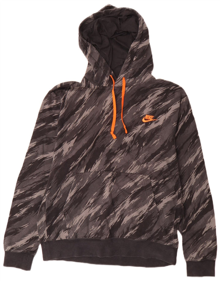 Nike Mens Hoodie Jumper Médio Cinza Camuflagem Algodão