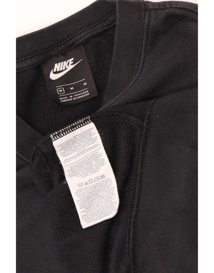 Nike Womens Crop Oversized Moletom Jumper UK 14 Médio Algodão Preto