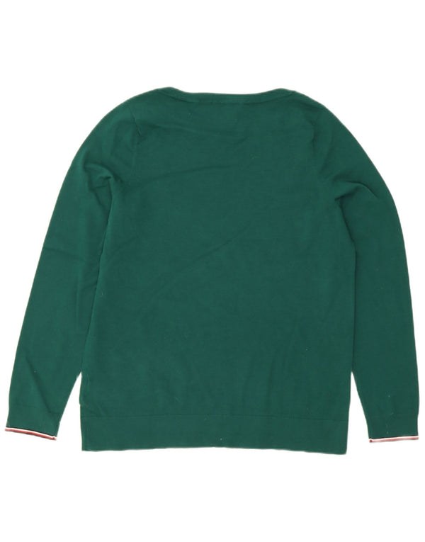 Suéter feminino Tommy Hilfiger com gola canoa e algodão verde UK 20 2XL