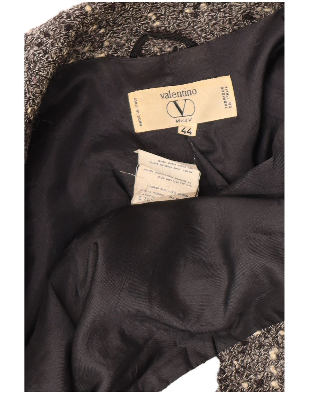 Jaqueta blazer feminina VALENTINO com peito duplo IT 44 cinza médio manchado