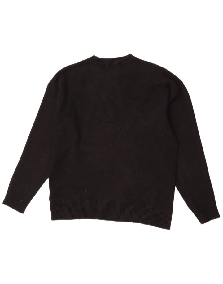 Zara Suéter masculino com gola redonda e viscose preta média