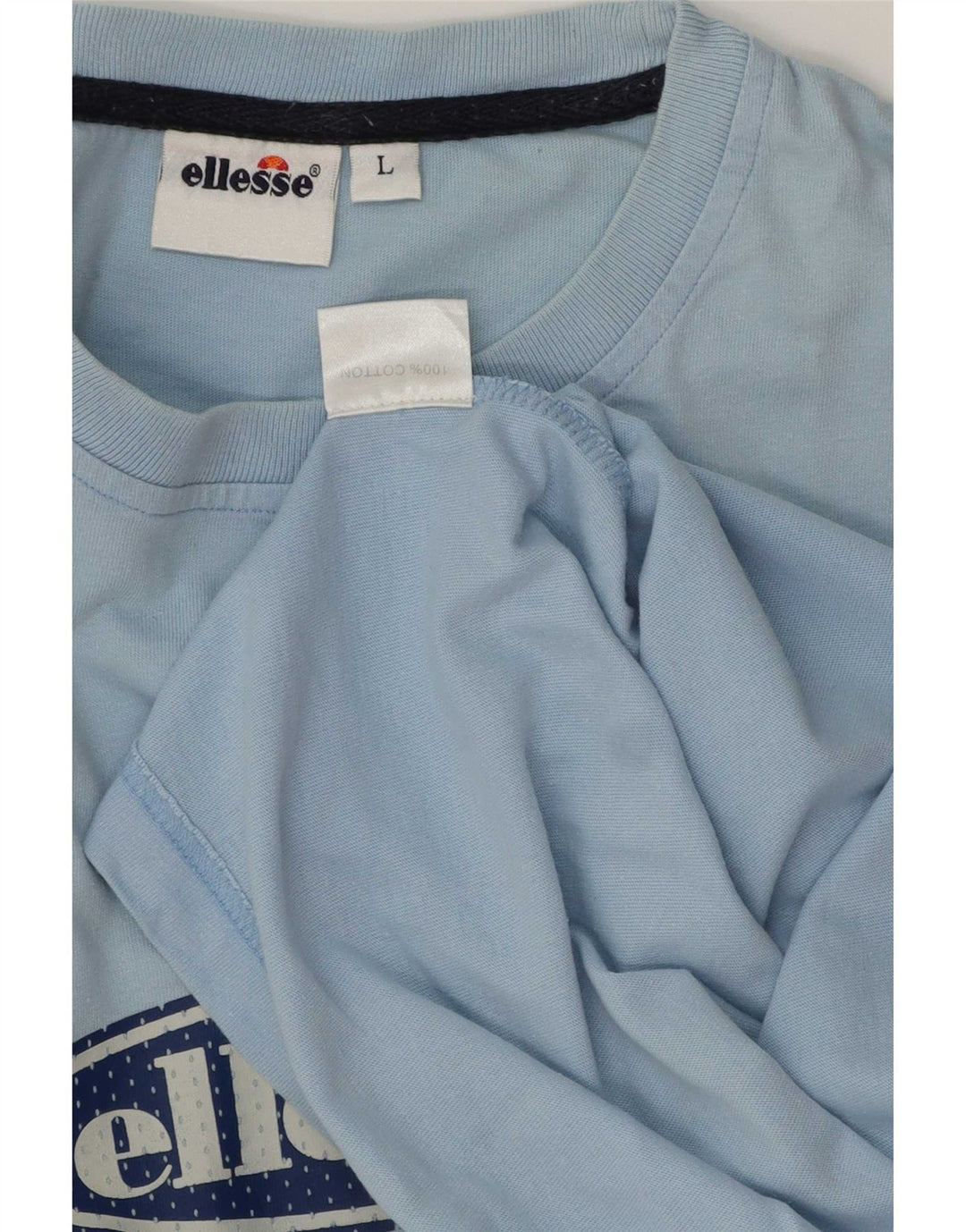 Ellesse Camiseta masculina gráfica top grande algodão azul