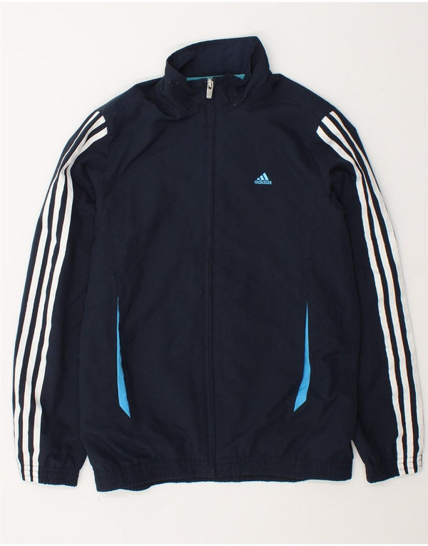 Adidas Meninos Graphic Tracksuit Top Jacket 13-14 Anos Azul Marinho Colorblock