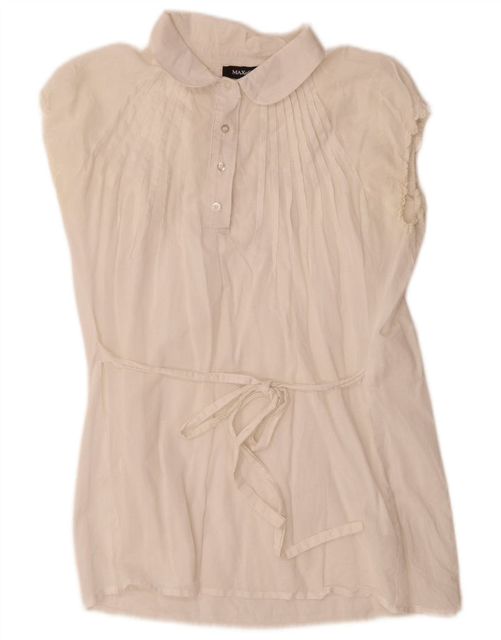 Blusa feminina Max & Co. UK 14 grande branca