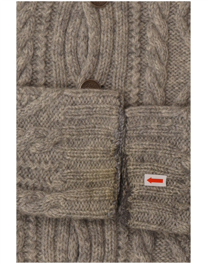 Suéter cardigã feminino VINTAGE UK 10 pequeno cinza