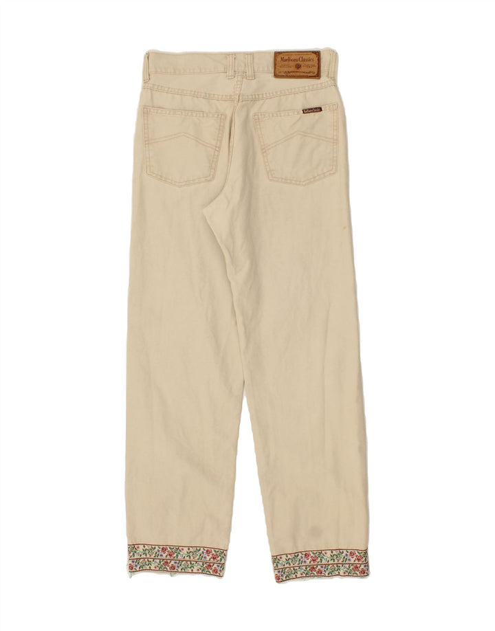 MARLBORO CLASSICS Womens Straight Casual Trousers W30 L30 Beige Cotton Vintage Marlboro Classics and Second-Hand Marlboro Classics from Messina Hembry 