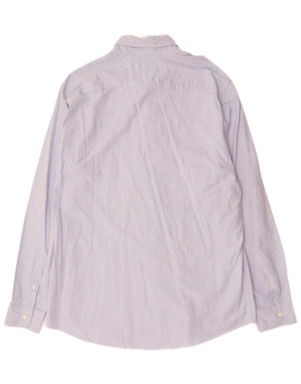 Camisa alta masculina Abercrombie & Fitch XL azul algodão