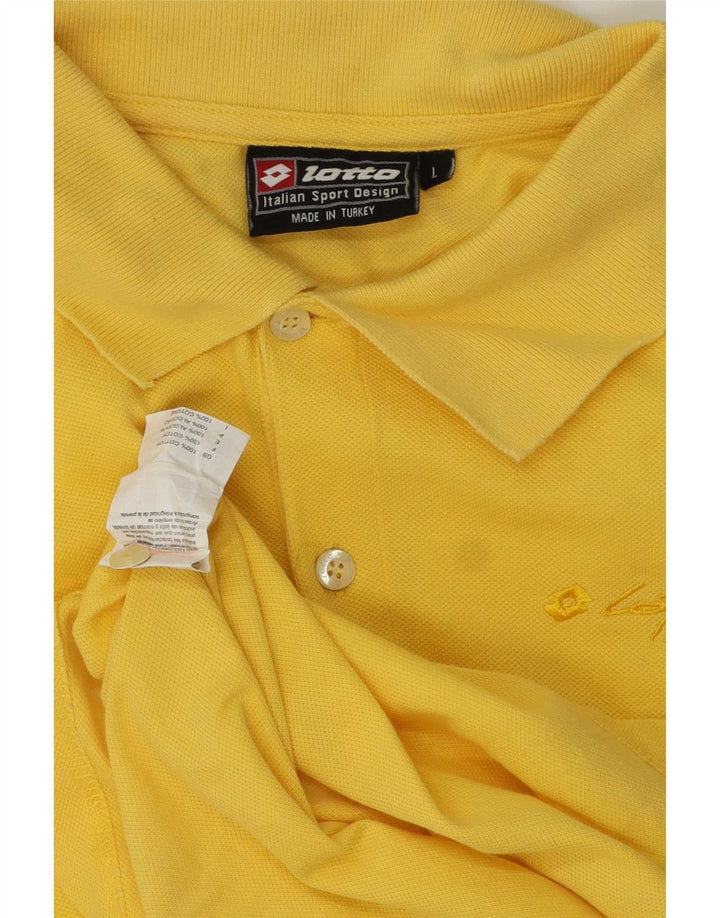 Camisa polo masculina Lotto grande algodão amarelo