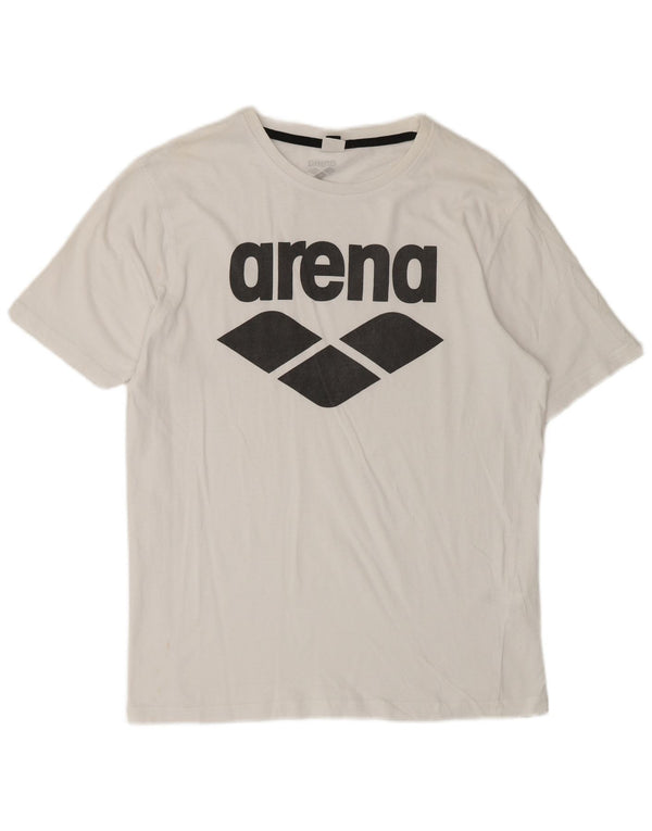 Arena Camiseta masculina gráfica Top médio algodão branco