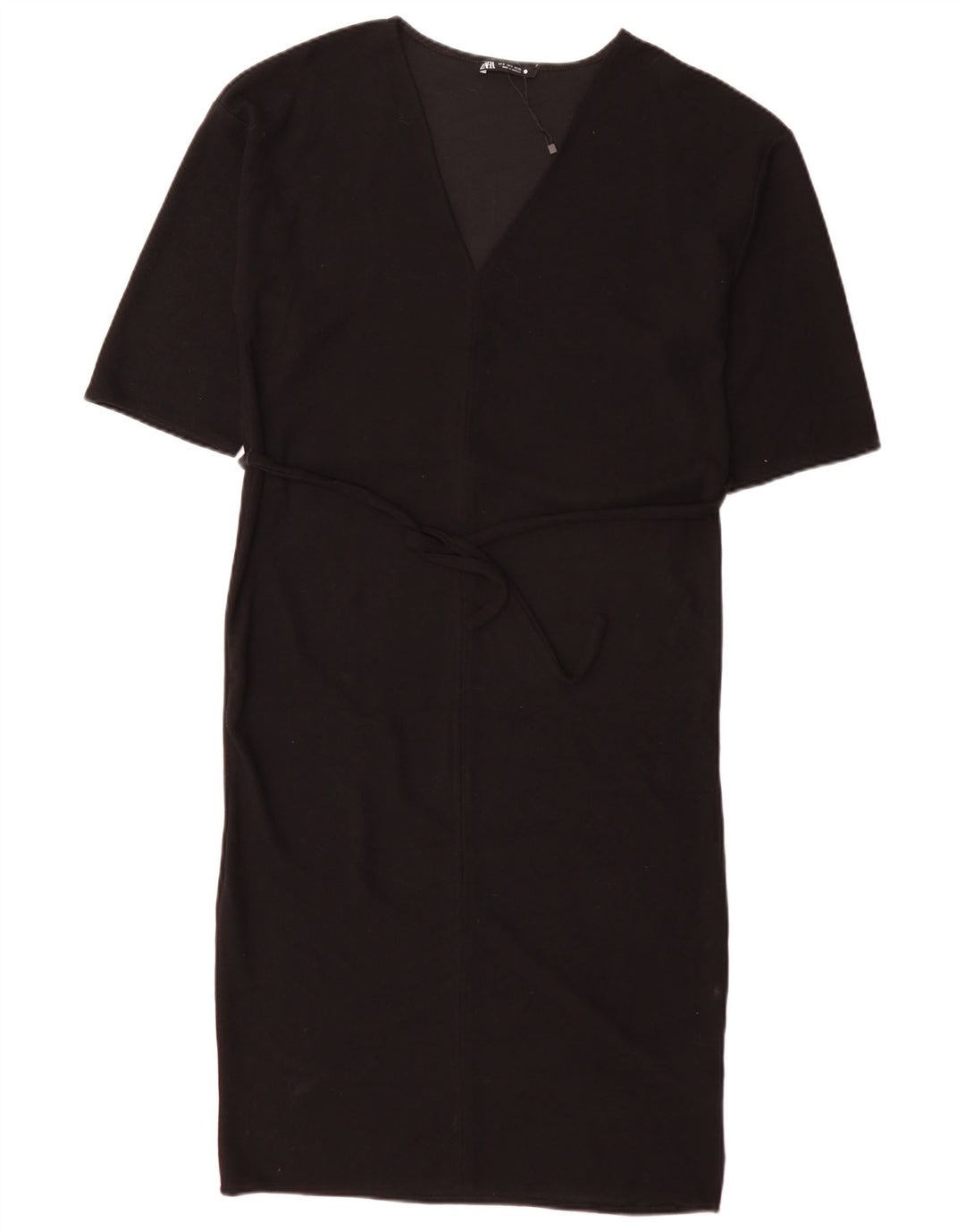 Zara Vestido Maxi Oversized Feminino Reino Unido 10 Pequeno Poliéster Preto