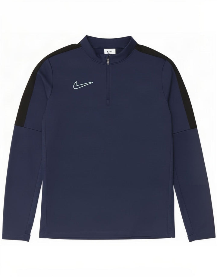 Top de treino Nike Boys Dri Fit pulôver 6-7 anos grande azul marinho